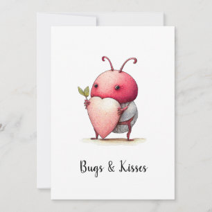 Liebe Bug Funny Illustration mit Herzfarbe Einladung