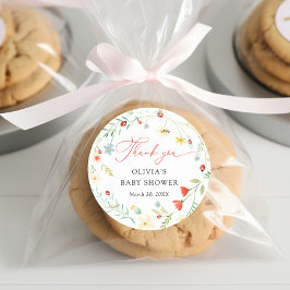 Liebe bug Garden Wildblume Kinderdusche Danke Runder Aufkleber