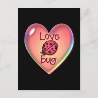 LIEBE BUG & HERZBUBBLE VON SHARON SHARPE POSTKARTE