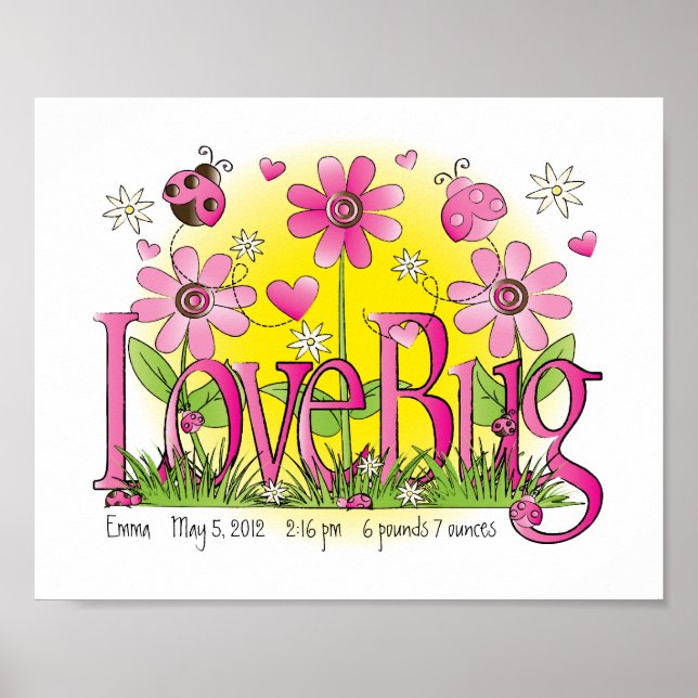 Liebe Bug Lady Bug Girls Zimmer Kunst Poster (Vorne)