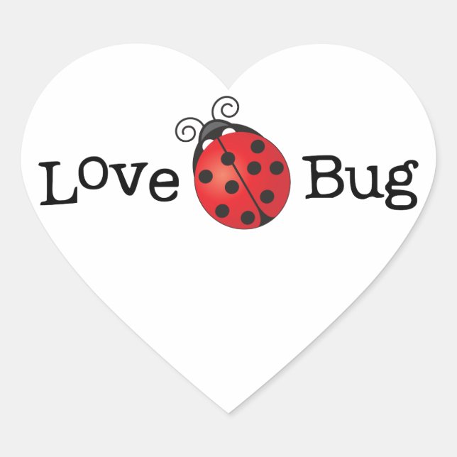 Liebe Bug - Ladybug Herz-Aufkleber (Vorderseite)