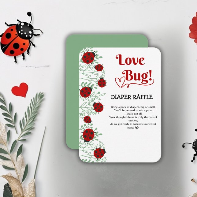 Liebe Bug Minimalistisch Baby Dusche Begleitkarte (Von Creator hochgeladen)