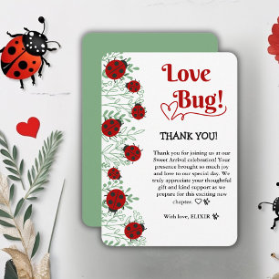 Liebe Bug Minimalistisch Baby Dusche Dankeskarte