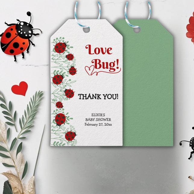 Liebe Bug Minimalistisch Baby Dusche Geschenkanhänger (Von Creator hochgeladen)