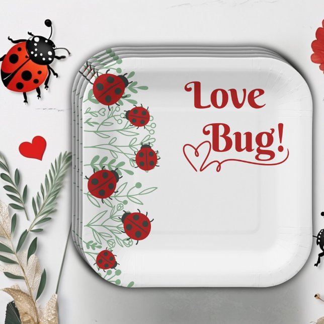 Liebe Bug Minimalistisch Baby Dusche Pappteller (Von Creator hochgeladen)