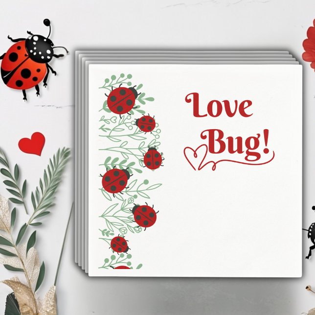 Liebe Bug Minimalistisch Baby Dusche Serviette (Von Creator hochgeladen)