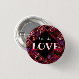 Liebe Bug & Niedlich Hearts Muster Button