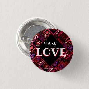 Liebe Bug & Niedlich Hearts Muster Button