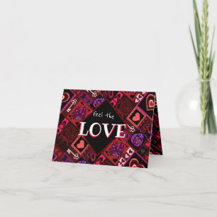 Liebe Bug & Niedlich Hearts Muster Faltschachtel Feiertagskarte