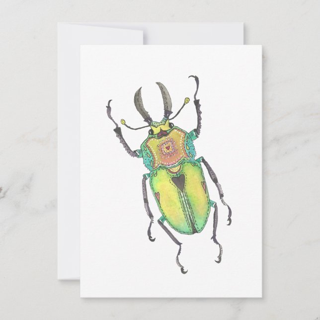 Liebe Bug Rainbow Stag Käfer Mitteilungskarte (Vorderseite)