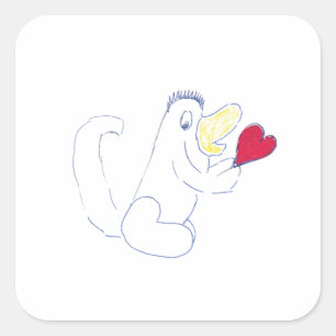 Liebe Bug Square Stickers