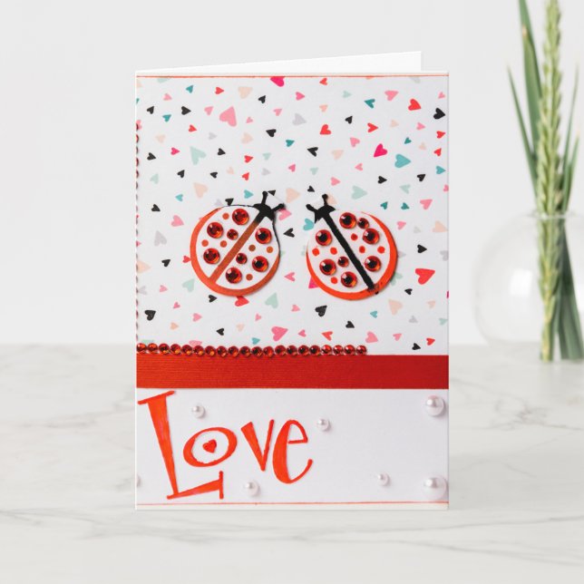 Liebe Bug Valentine's Day Card Feiertagskarte (Vorderseite)