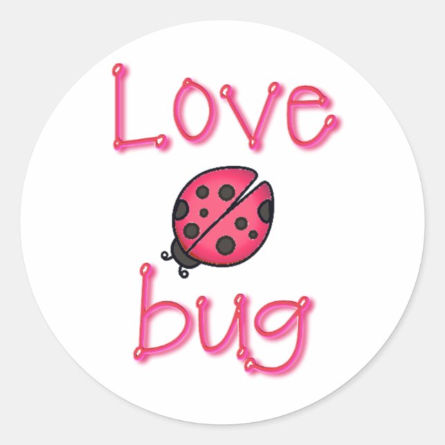 LIEBE BUG VON SHARON SHARPE RUNDER AUFKLEBER (Vorderseite)