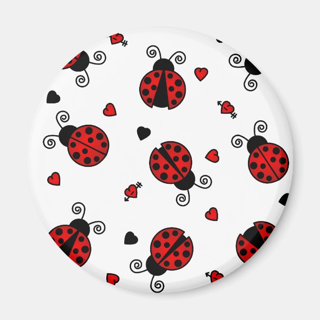 Liebe Bugs Red Ladybugs Magnet (Vorne)