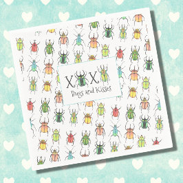 Liebe Bugs und Kisses XOXO Valentinstag Serviette