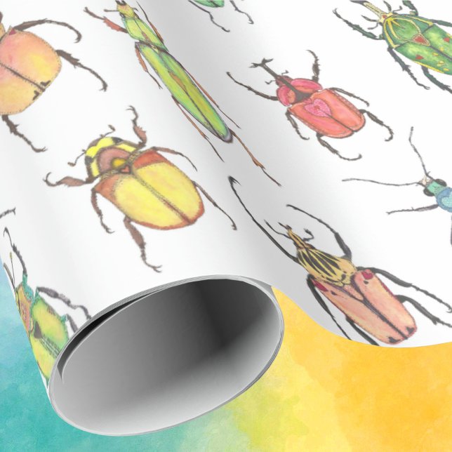 Liebe Bugs Valentine Käfer Farbenfrohe Spaß Geschenkpapier (Von Creator hochgeladen)