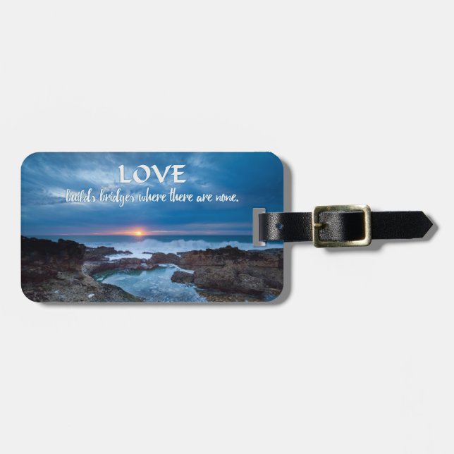 Liebe Builds Bridge benutzerdefinierte Gepäckmarke Gepäckanhänger (Vorderseite horizontal)