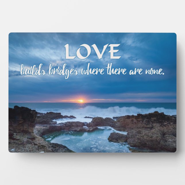 Liebe Builds Bridges plaque Fotoplatte (Vorderseite)