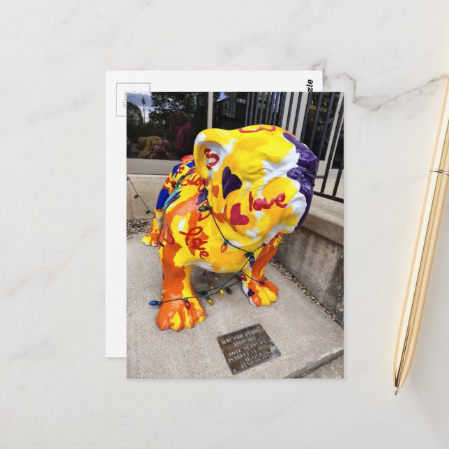 Liebe Bulldogge Postkarte (Vorderseite/Rückseite Beispiel)