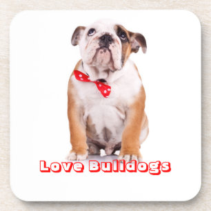 Liebe Bulldoggen English Bulldog Welpe Hund Unters Getränkeuntersetzer