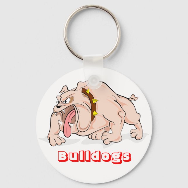 Liebe Bulldogs Cartoon Bulldog Puppy Dog Schlüssel Schlüsselanhänger (Vorderseite)