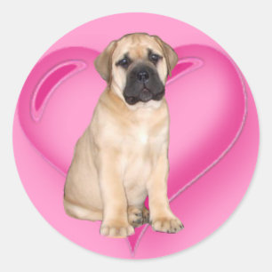 Liebe Bullmastiff Welpensticker Runder Aufkleber