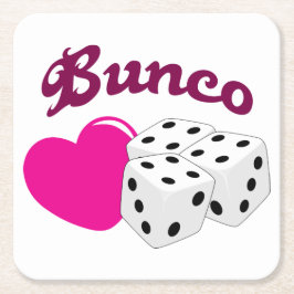 Liebe Bunco Rechteckiger Pappuntersetzer