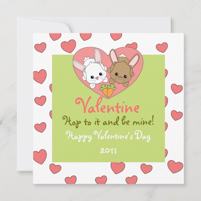 Liebe Bunnies Feiertagskarte (Vorderseite)