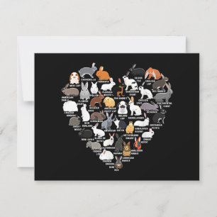 Liebe Bunnies Funny Rabbit Heart Feiertagskarte