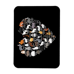 Liebe Bunnies Funny Rabbit Heart Magnet