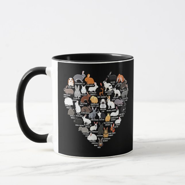 Liebe Bunnies Funny Rabbit Heart Tasse (Links)