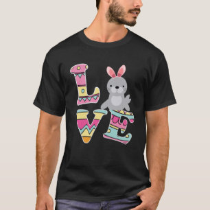 Liebe Bunny Sea Lion Eier Jagen Frohen Ostertag T-Shirt