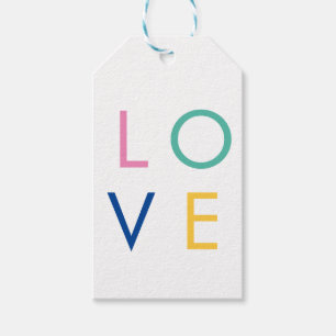 LIEBE bunt valentinische Typografie Geschenkanhänger