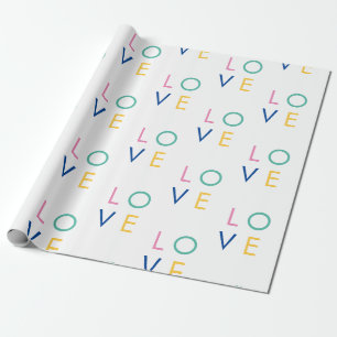 LIEBE bunt valentinische Typografie Geschenkpapier