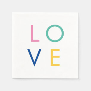 LIEBE bunt valentinische Typografie Serviette