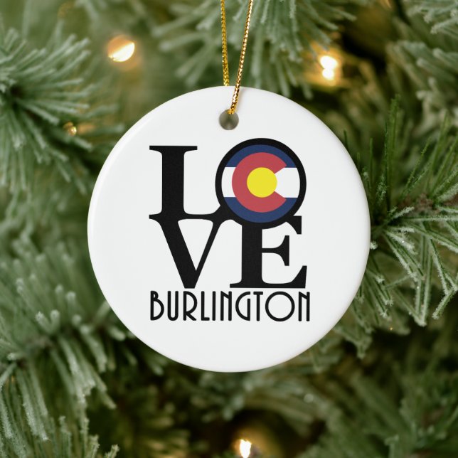 LIEBE Burlington Colorado Keramik Ornament (Baum)
