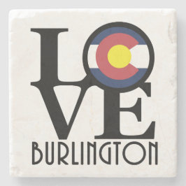 LIEBE Burlington Colorado Steinuntersetzer