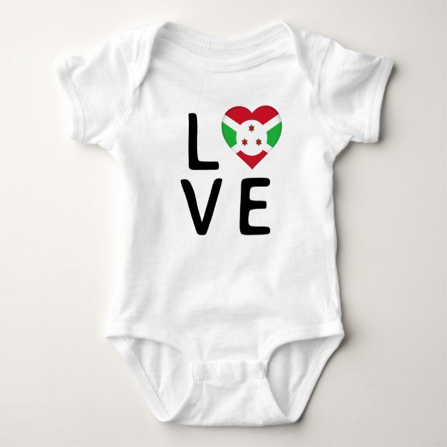 Liebe - Burundi-Flagge Baby Strampler (Vorderseite)