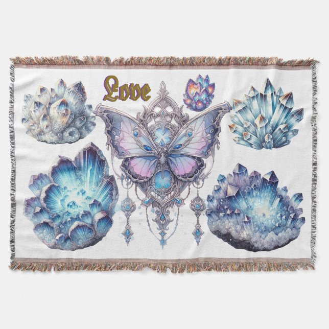 Liebe Butterfly Blumenrahmen Grundfarbiger T - Shi Decke (Vorderseite)