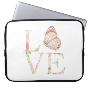 Liebe Butterfly Floral Laptopschutzhülle