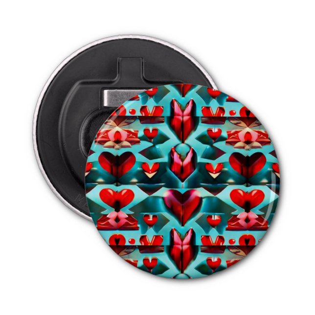 Liebe: Button-Flaschenöffner mit mehreren Flaschen Flaschenöffner (Vorderseite)