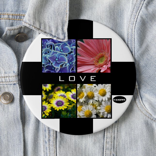 LIEBE Button mit Platz für 4 Fotos HAMbyWG (Beispiel)