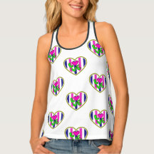 Liebe Cactus Heart Racerback Tank - Bold All Over