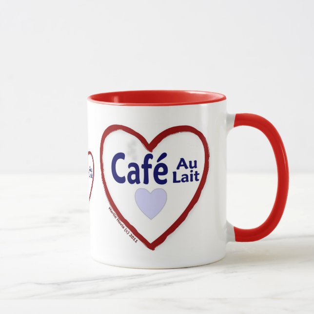 Liebe Café Au Lait - Ringer Tasse (Rechts)