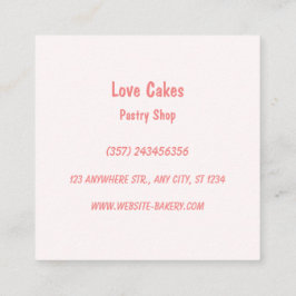 Liebe Cakes Blumenkuchen Quadratische Visitenkarte