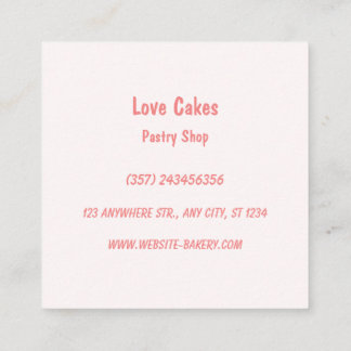 Liebe Cakes Blumenkuchen Quadratische Visitenkarte