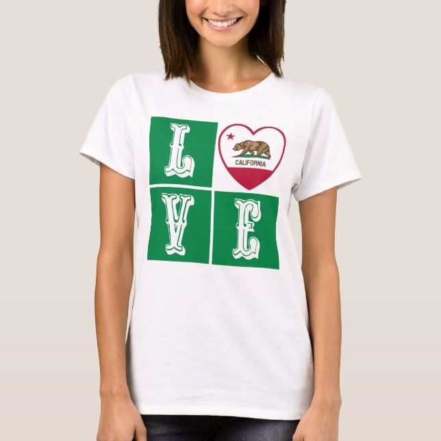 Liebe California State Flag Herbst Prix T-Shirt (Vorderseite)