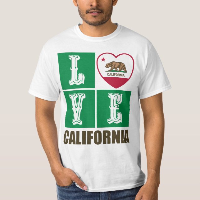 Liebe California State Flag Herbst Prix T-Shirt (Vorderseite)