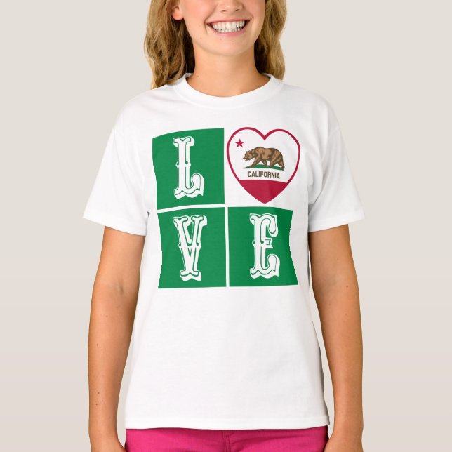 Liebe California State Flag Herbst Prix T-Shirt (Vorderseite)