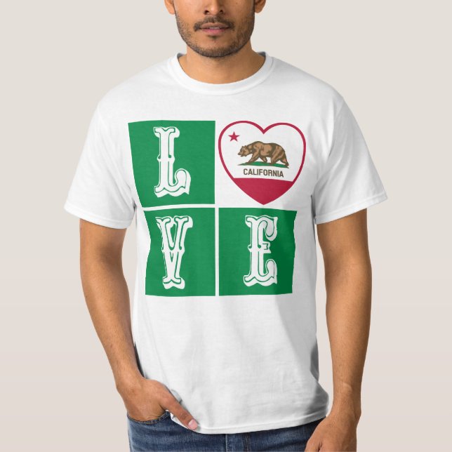 Liebe California State Flag Herbst Prix T-Shirt (Vorderseite)